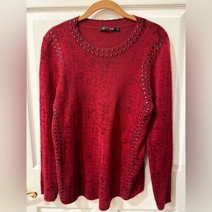 NIC+ZOE Rich Red Knit Top